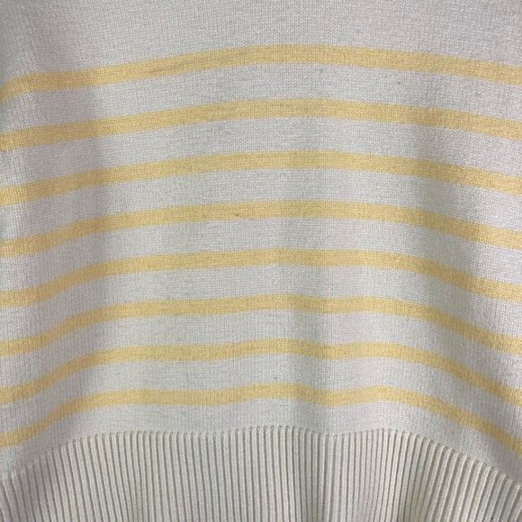 Philosophy Sweater Cropped Yellow Pullover Women's Large Striped Long Sleeve - Picture 8 of 14